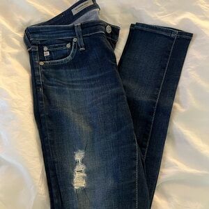 AG Adriano Goldschmied Dark Blue Skinny Jeans, sz 27R